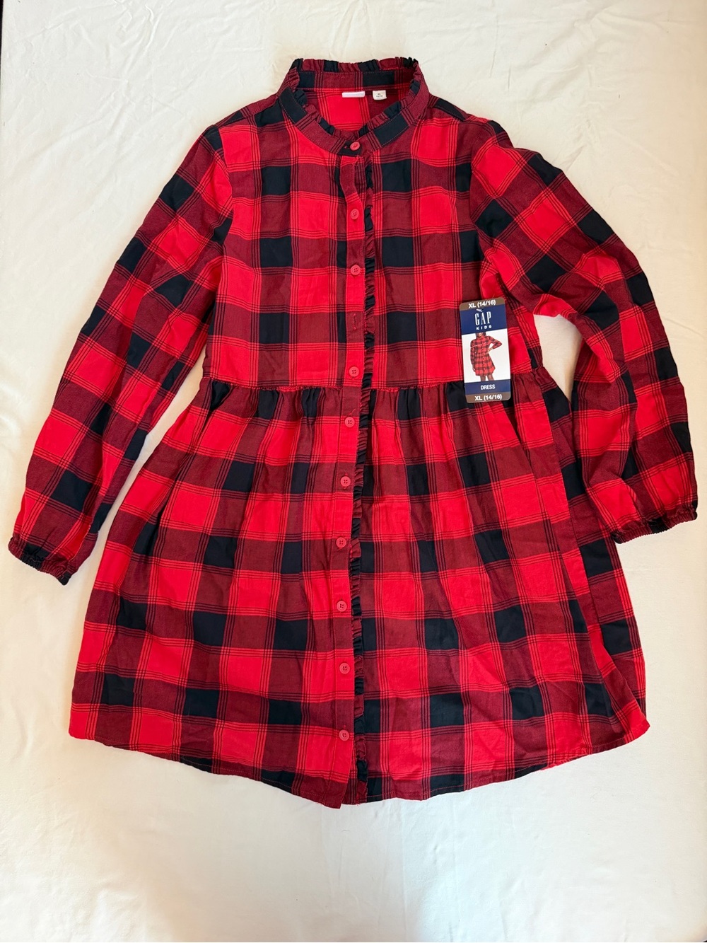 GAP Girls Plaid Button-Front Dress